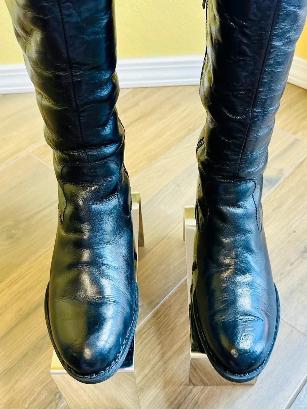 Born Aleksi Genuine Lambskin Black Leather Boots